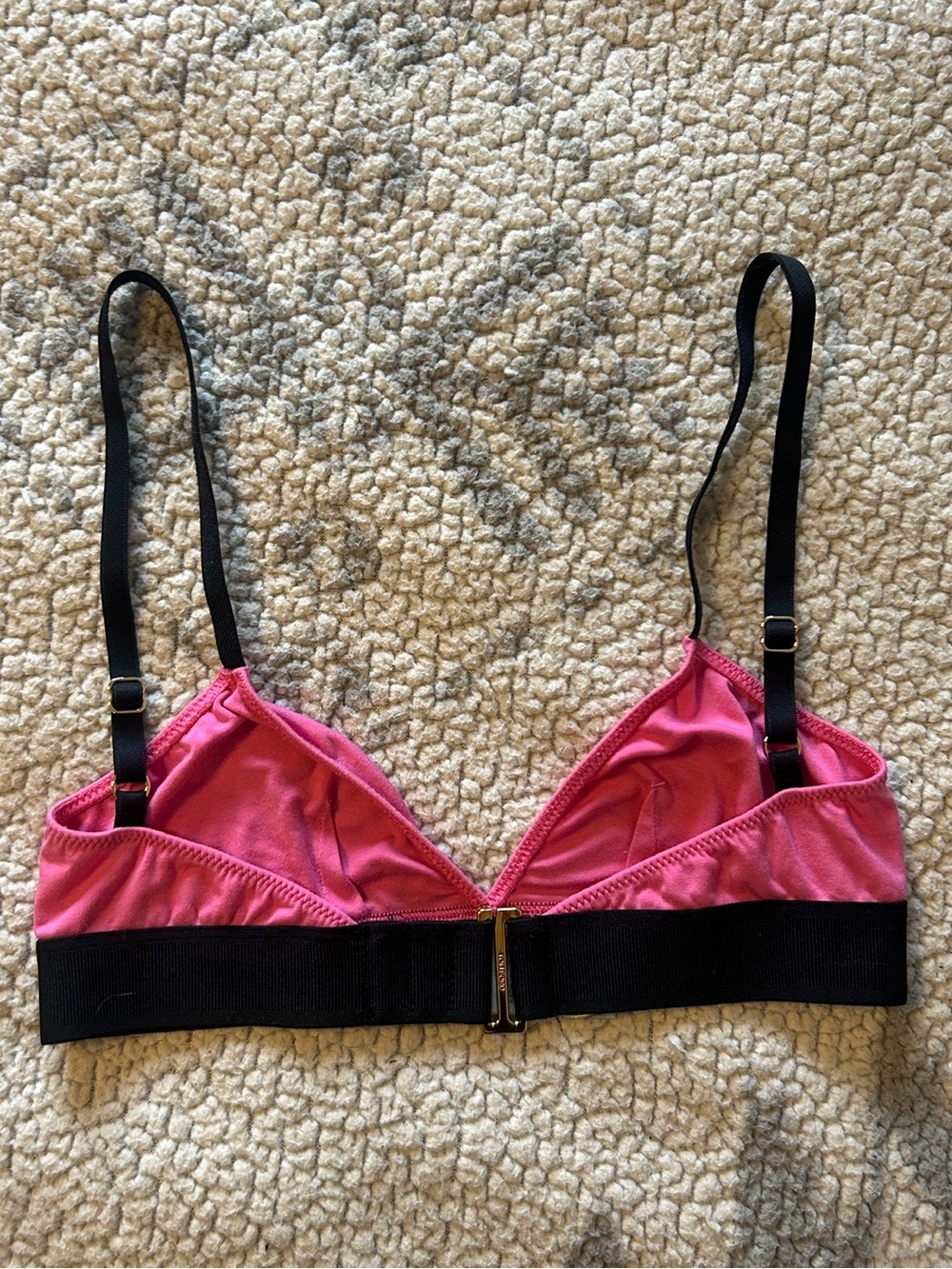 NEW TOM FORD Modal Signature Triangle Bra (Rosebloom) Pink & Black Bralette - Picture 6 of 14